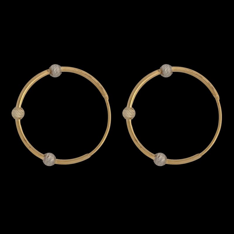 گوشواره حلقه‌ای طلا کم اجرت  18 عیار زنانه ناریا مدل گوی کد f26